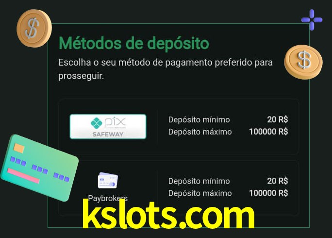 O cassino kslots.com oferece uma grande variedade de métodos de pagamento